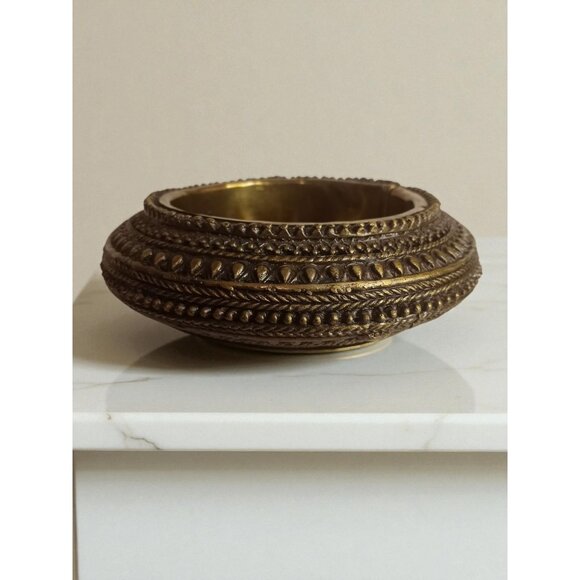 Antique African Omani Bronze Anklet Ashtray Decorative Dish - Picture 5 of 11